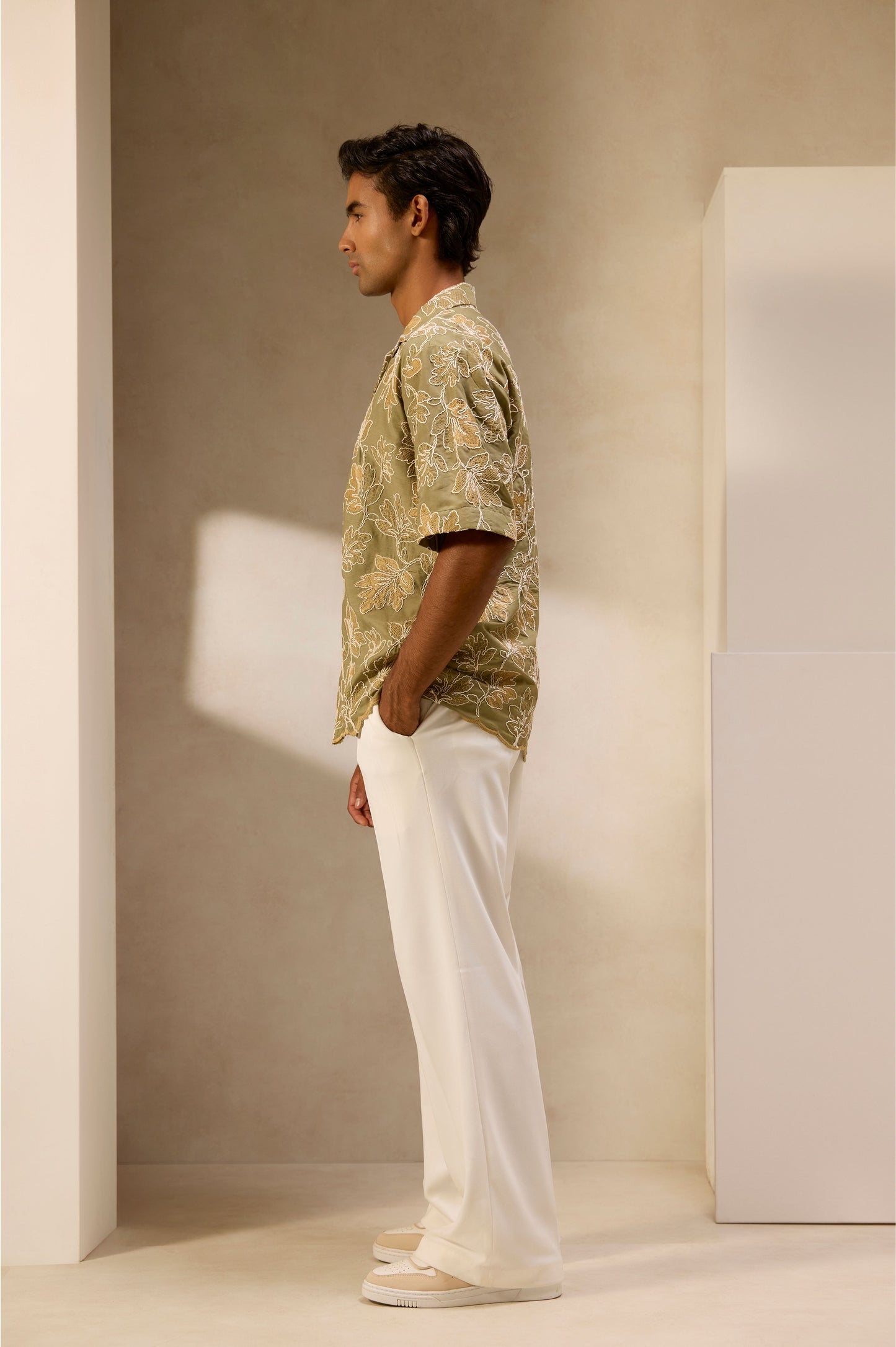 Olive Grove Embroidered Shirt