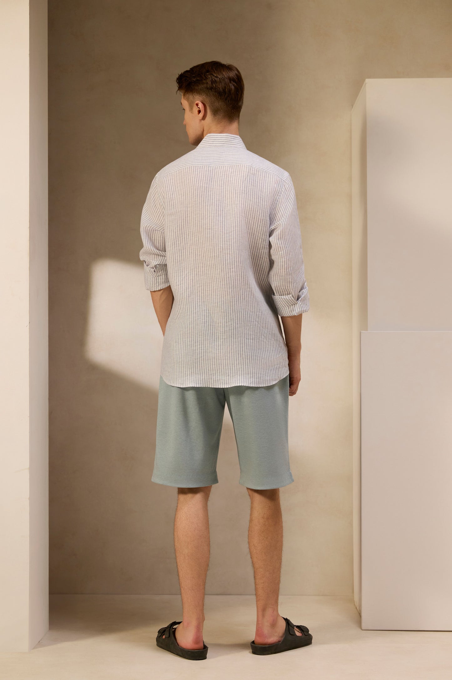 Coastal Breeze Pinstripe Linen Shirt