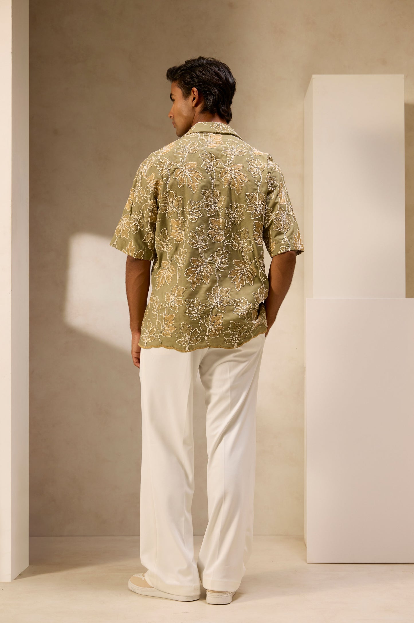 Olive Grove Embroidered Shirt