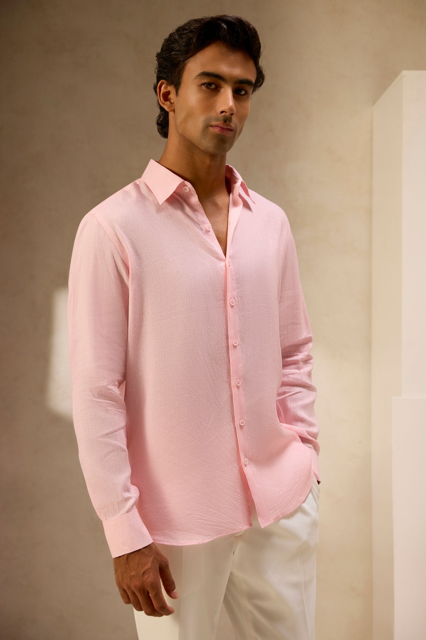 Blush Rose Linen Shirt