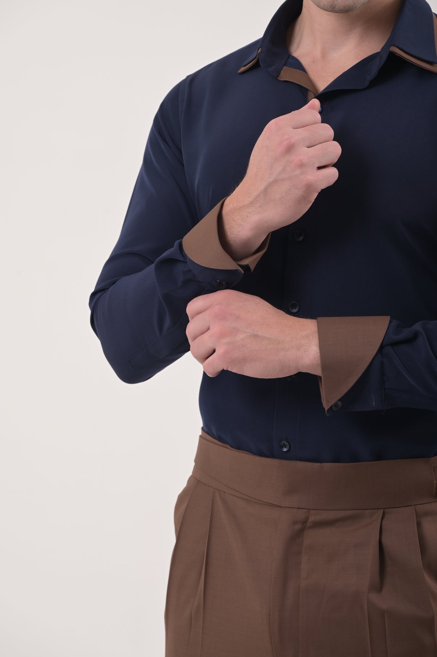 Light Brown Wool Blend Trouser