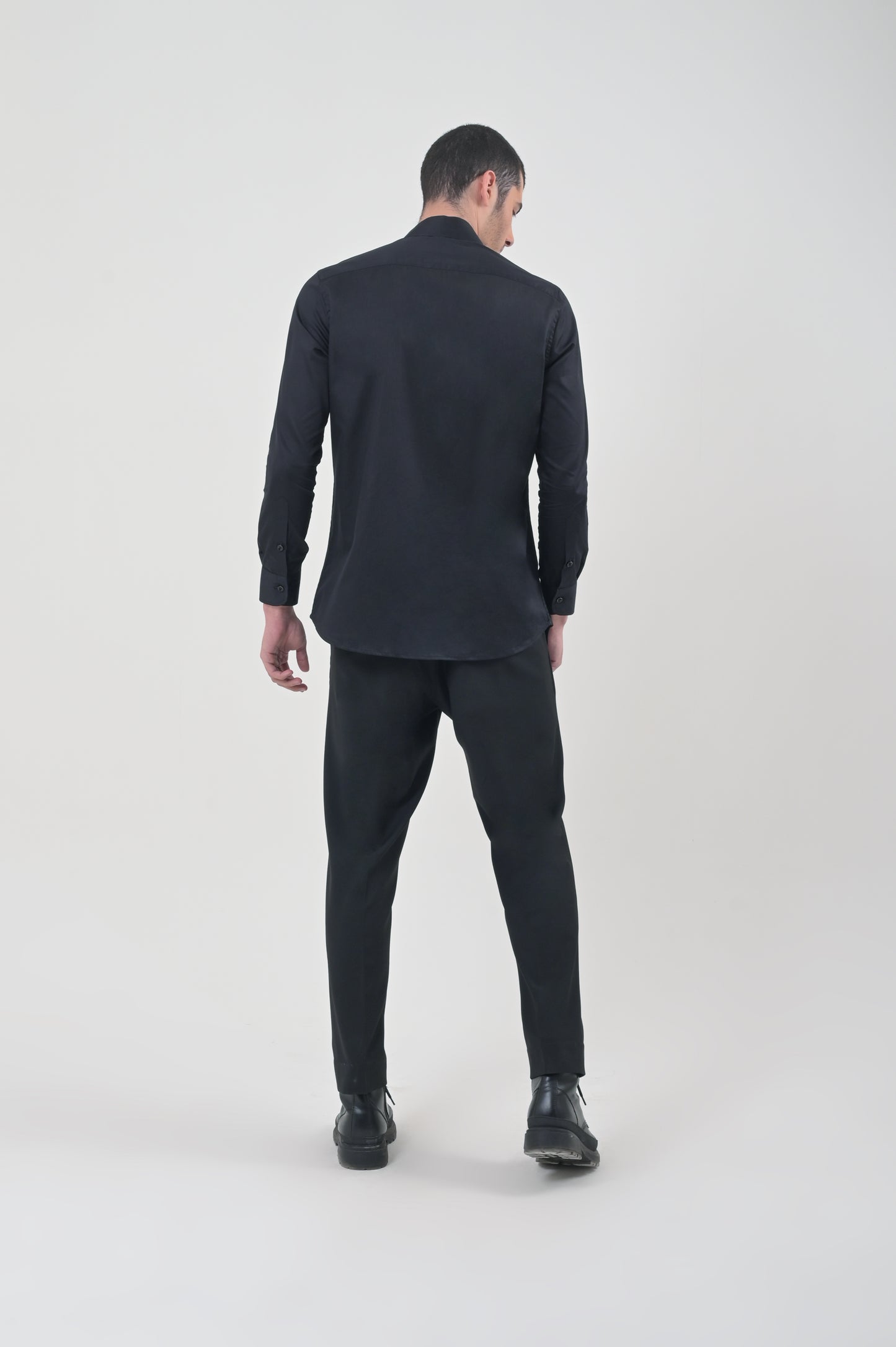 Silk Cotton Blend Shirt Black