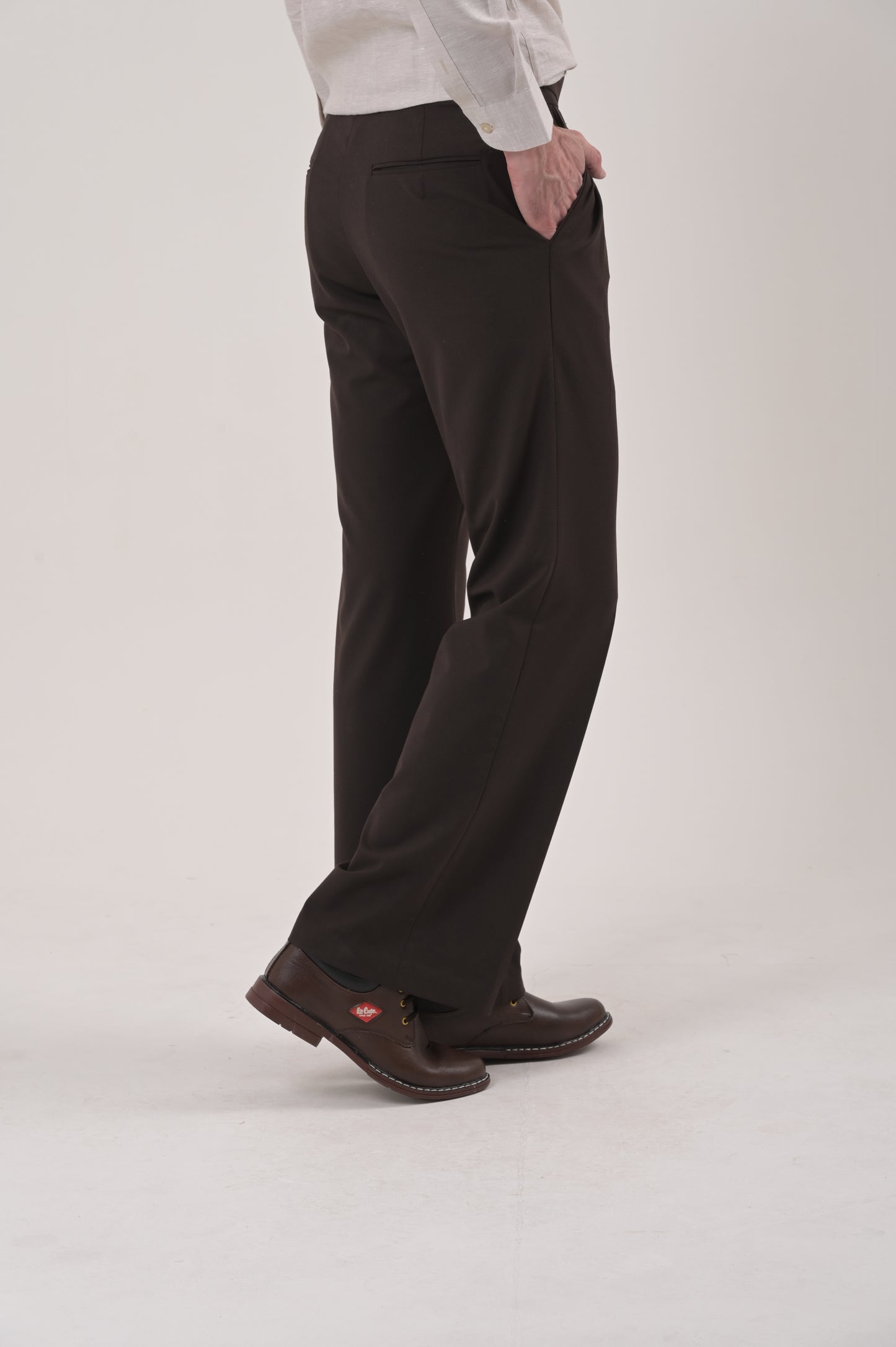 Dark Brown 4-Way Stretch Trousers