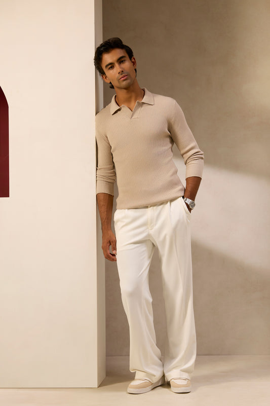 Sandstone Luxe Knit Polo