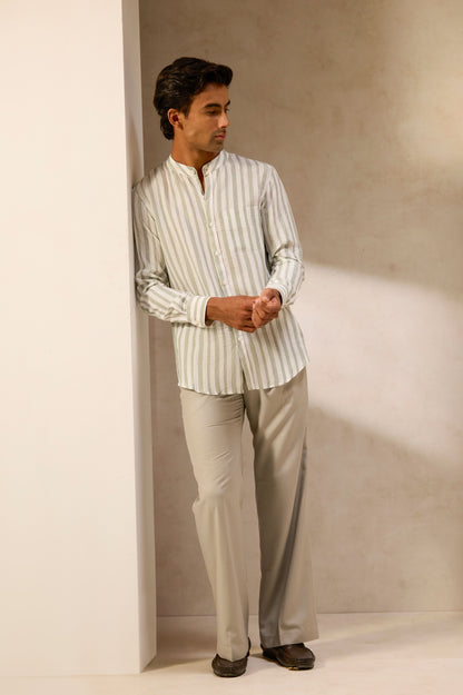 Meadow Stripe Mandarin Shirt