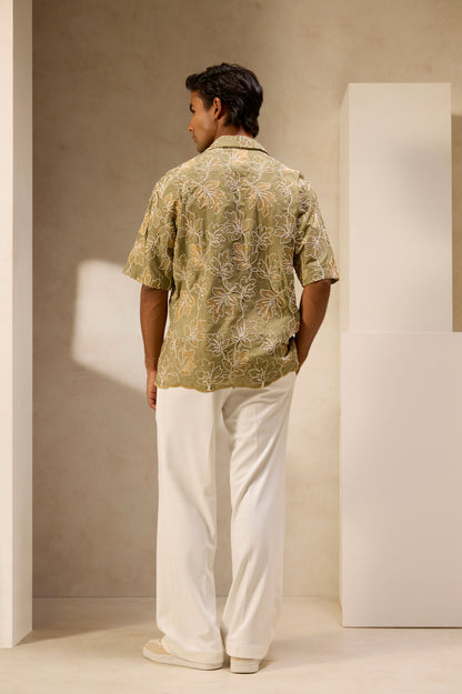 Olive Grove Embroidered Shirt