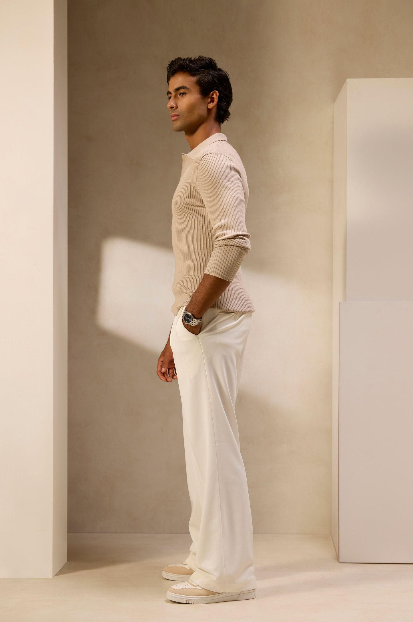 Sandstone Luxe Knit Polo