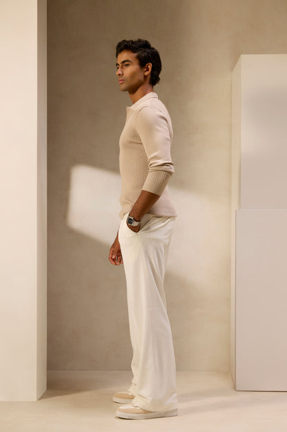 Sandstone Luxe Knit Polo
