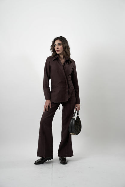 Linen Gather Flux Shirt
