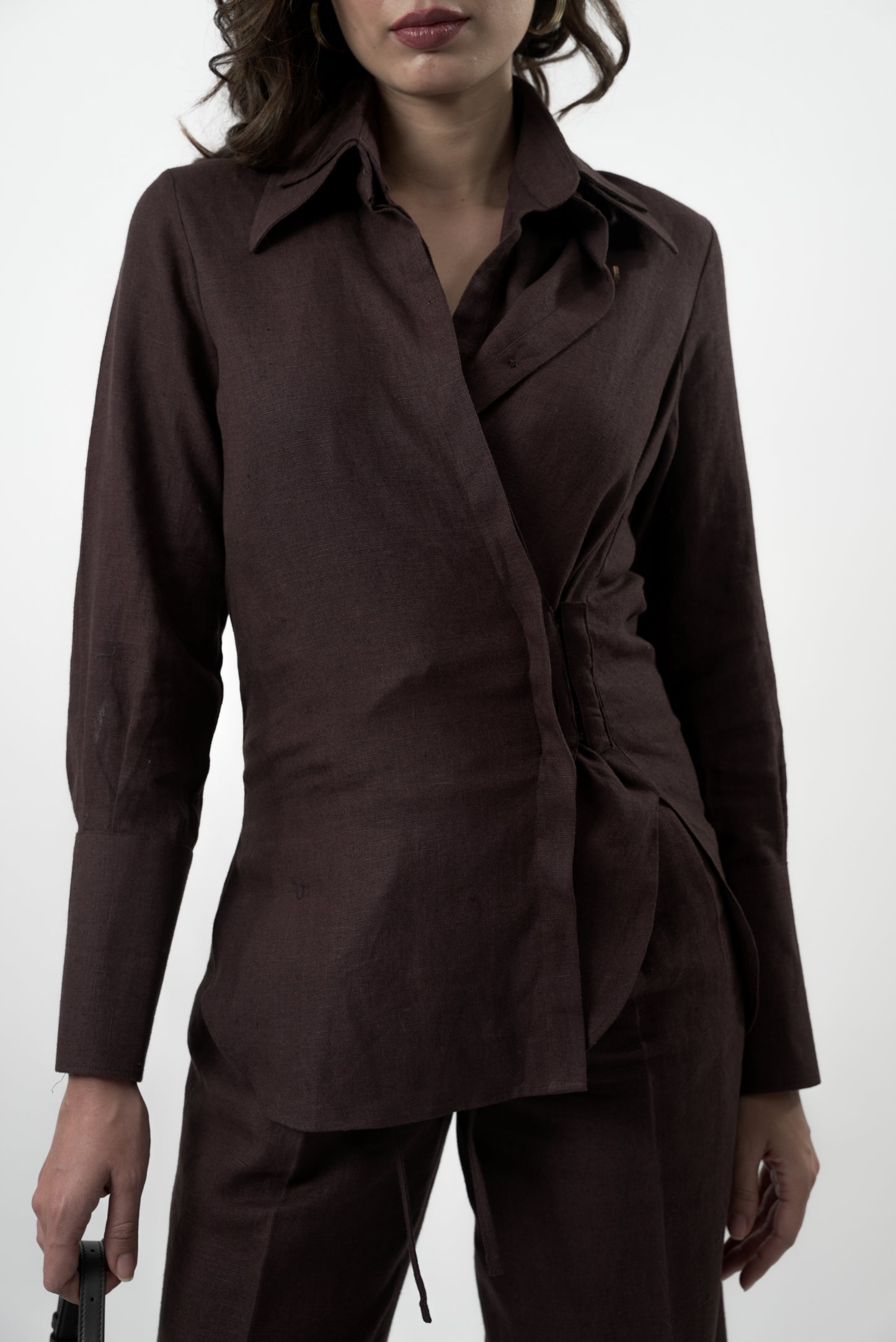 Linen Gather Flux Shirt